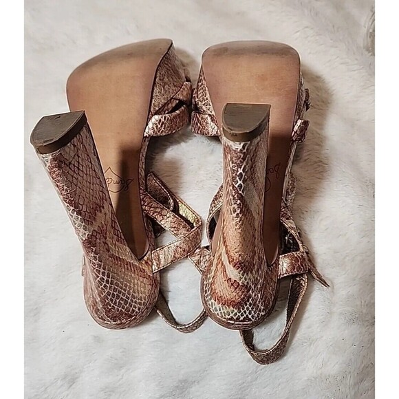 Sam‎ Edelman Womens Shoes Strappy Platform Heels Sandals Snake Print Size 6.5 - Picture 9 of 9